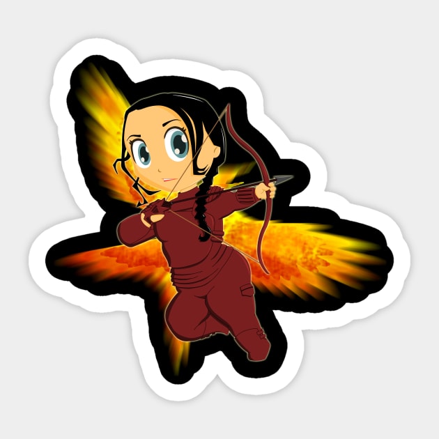 Chibi Katniss Sticker by scoffin